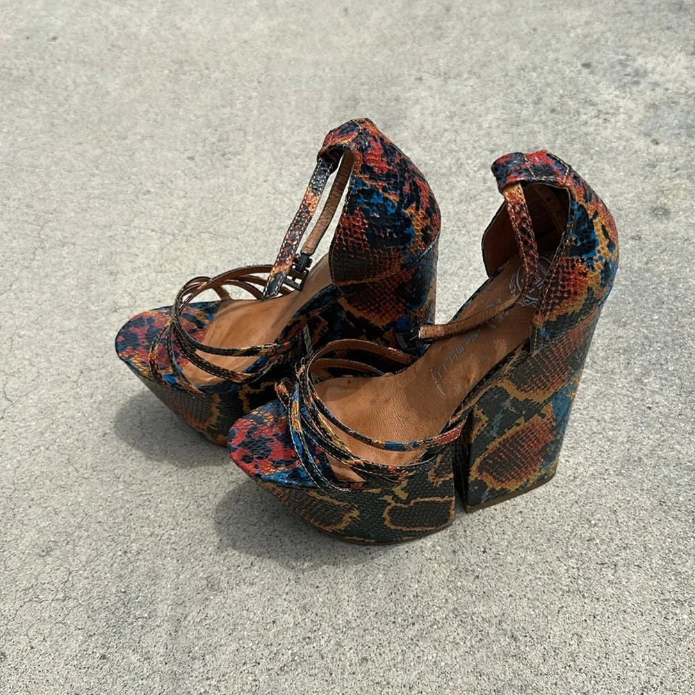 Jeffrey Campbell Multicolor Snakeskin Platform Sandal - Picture 3 of 8